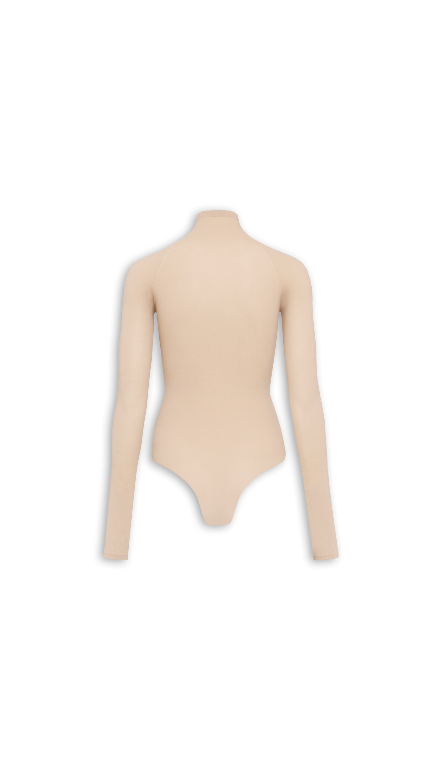ALA&Iuml;A HIGH NECK SECOND-SKIN KNIT BODYSUIT BEIGE - View 6