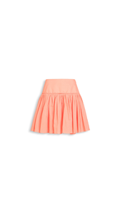 CORAL - ALA&Iuml;A COTTON LINEN BLEND BASQUE SKIRT
