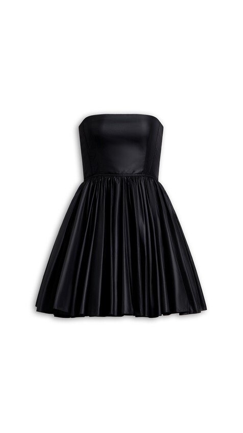 PEPLUM SHINY NYLON DRESS