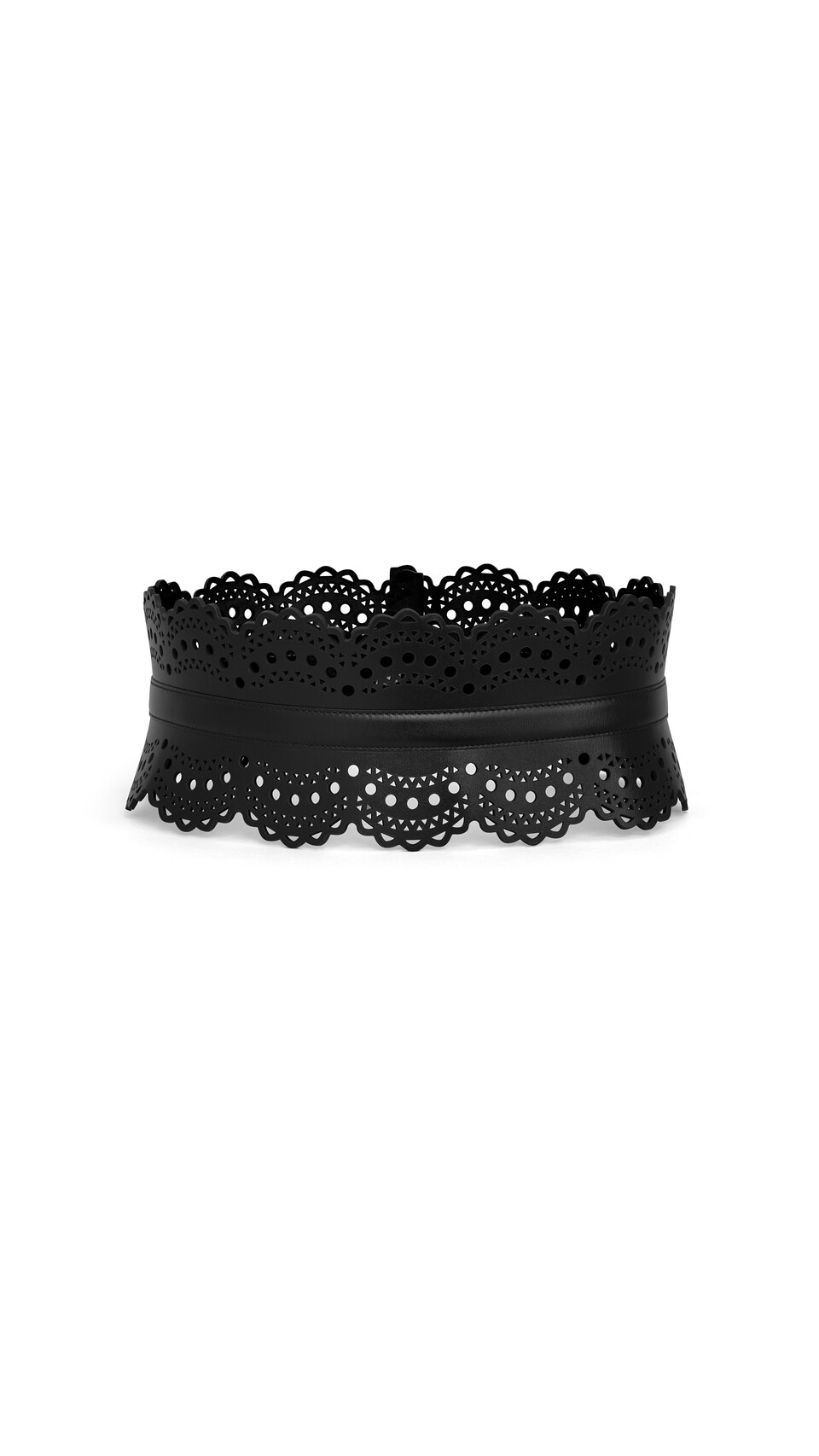 ALA&Iuml;A BUSTIER BELT IN VIENNE WAVE CALFSKIN BLACK - View 2