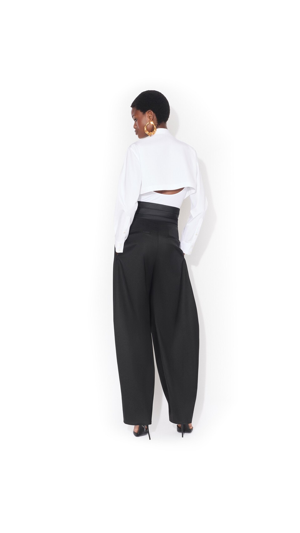ALA&Iuml;A LAYER COTTON POPLIN SHIRT WHITE - View 3
