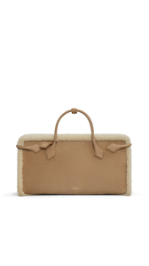CAMEL - ALA&Iuml;A LE TECKEL TOTE BAG IN MERINO SHEARLING