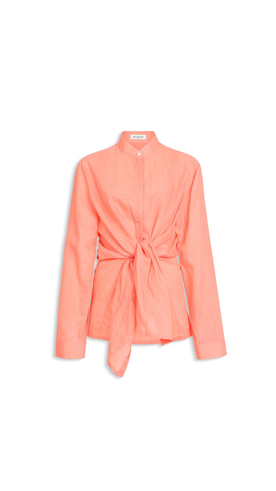 ALA&Iuml;A COTTON LINEN BLEND SHIRT SET CORAL