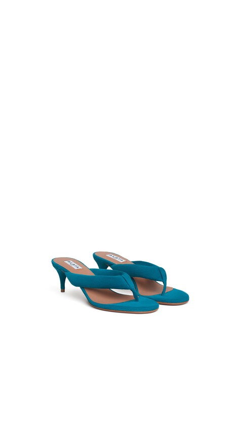 ALA&Iuml;A HEEL THONG MULES IN SUEDE  - View 2