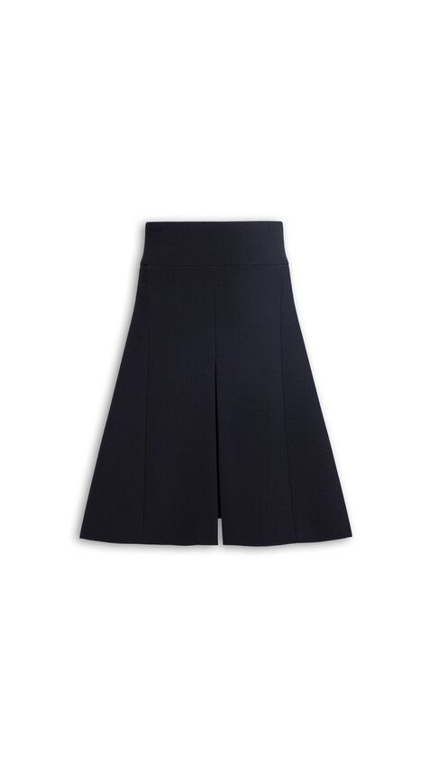 STRETCH WOOL SLIT SKIRT