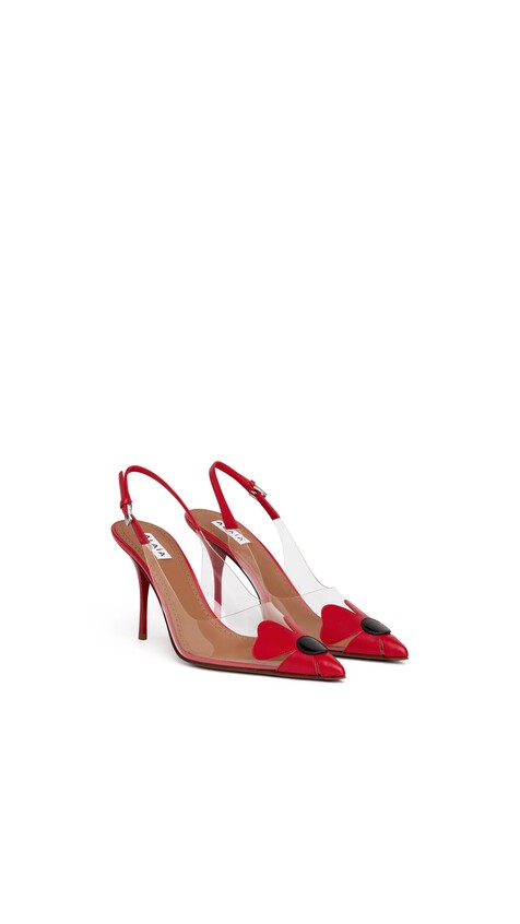 ALA&Iuml;A BLOOM SLINGBACKS IN NAPPA RED - View 2