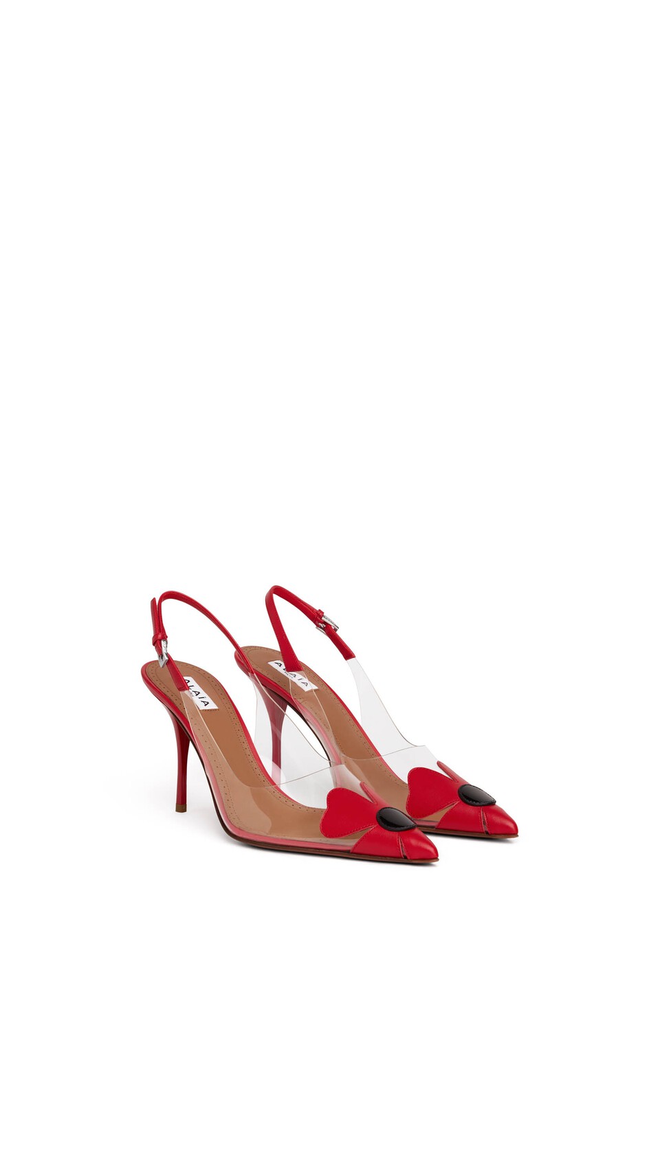 ALA&Iuml;A BLOOM SLINGBACKS IN NAPPA RED - View 2