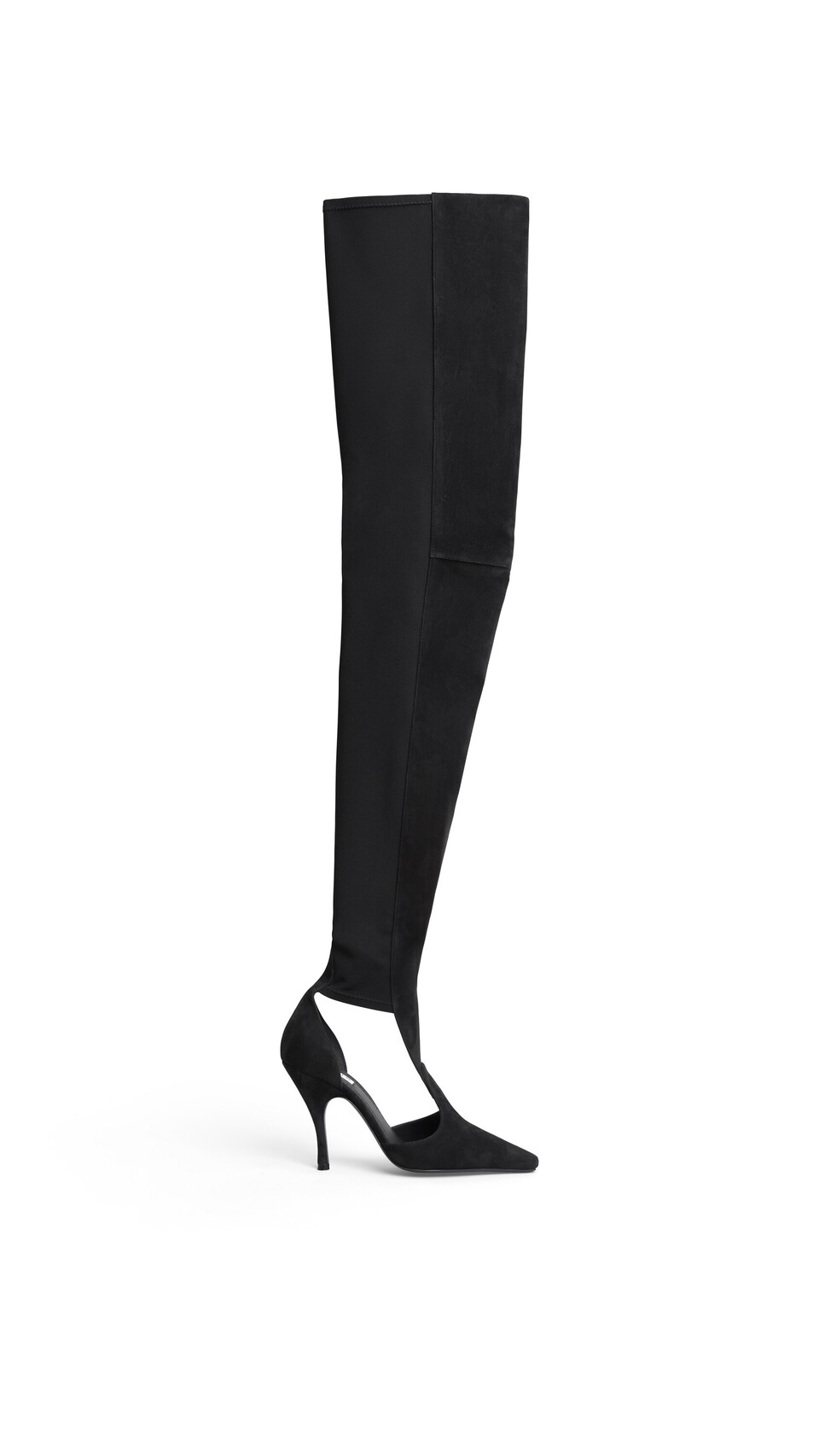 ALA&Iuml;A CUT OUT HIGH BOOTS IN SUEDE BLACK