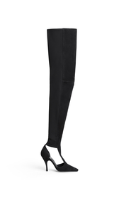 BLACK - ALA&Iuml;A CUT OUT HIGH BOOTS IN SUEDE