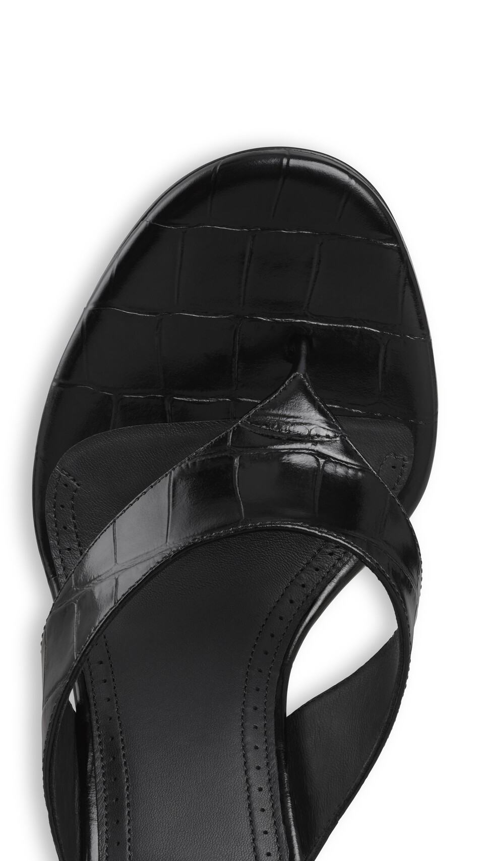 ALA&Iuml;A MULES TONG IN CROCODILE EMBOSSED CALFSKIN BLACK - View 4