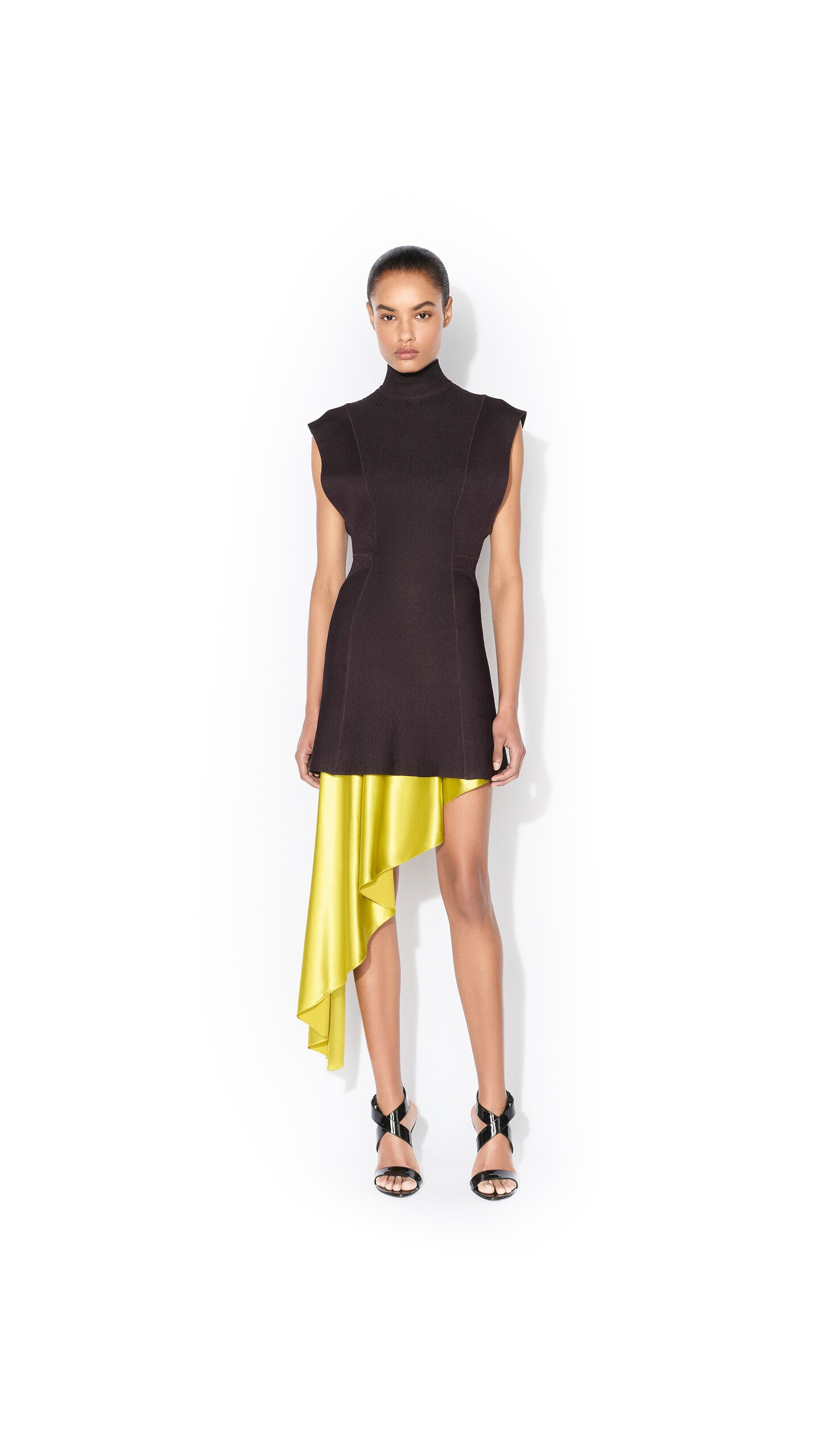 ALA&Iuml;A SILK KNIT SHORT DRESS EGGPLANT - View 2