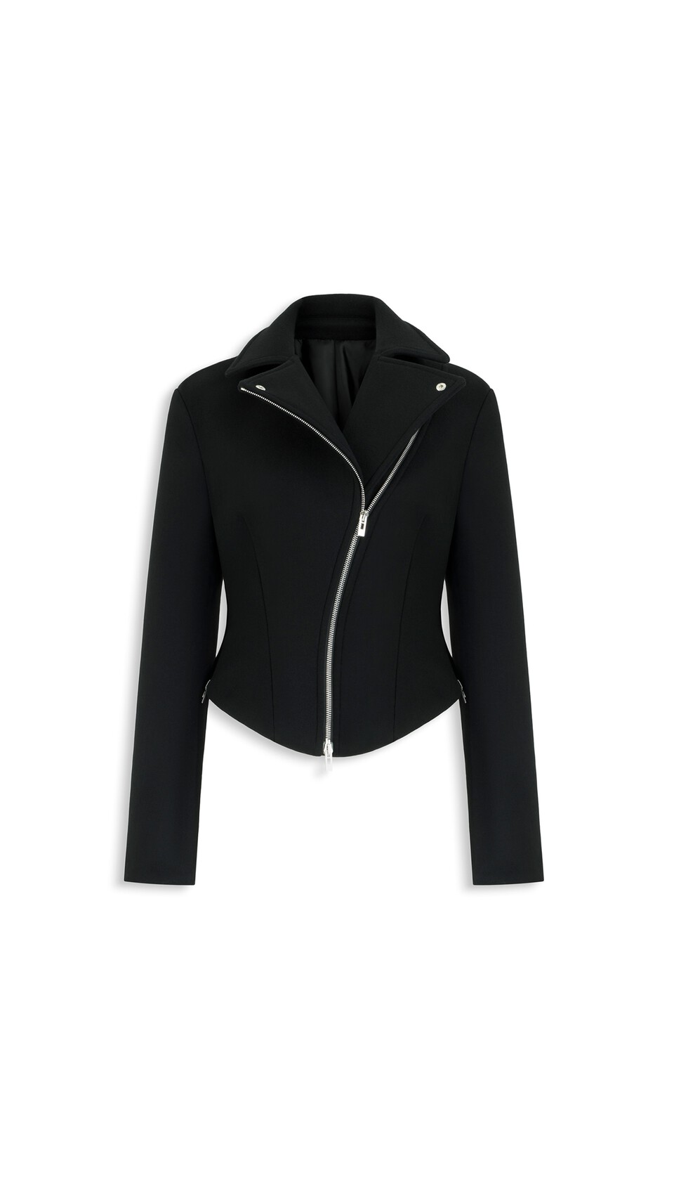 ALA&Iuml;A DOUBLE FACE WOOL BIKER JACKET BLACK