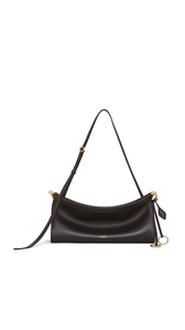DARK BROWN - ALA&Iuml;A LE CLICK EAST WEST MEDIUM BAG IN CALFSKIN
