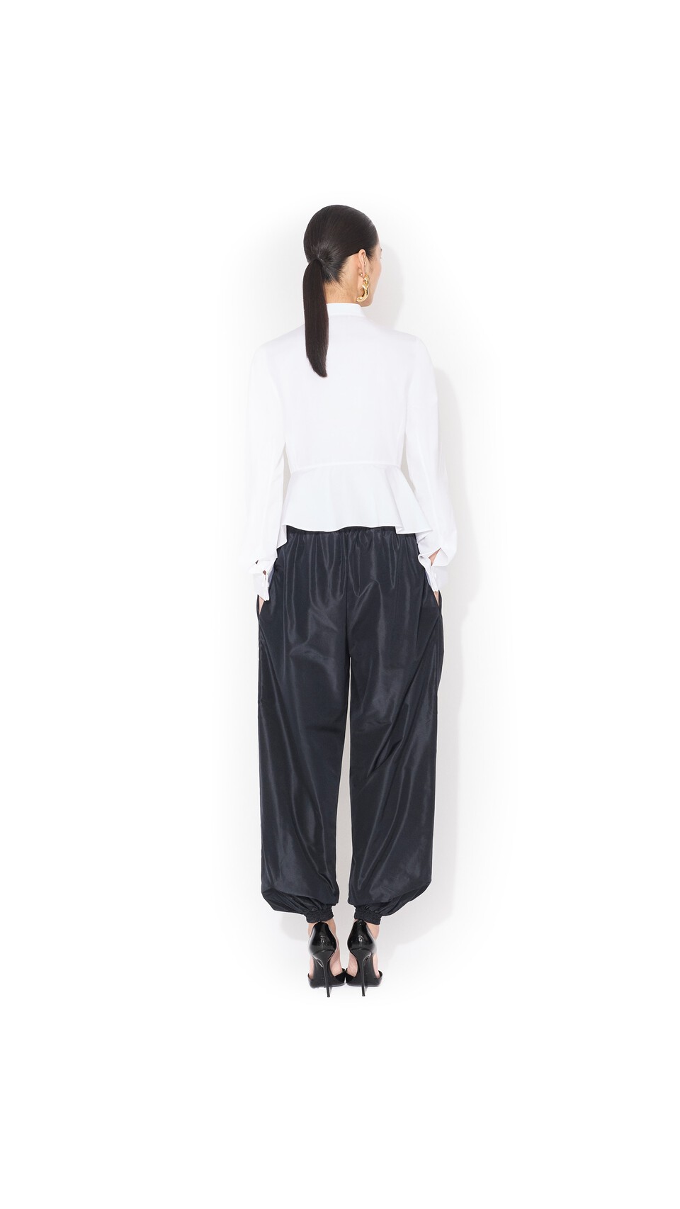 ALA&Iuml;A TUXEDO COTTON POPLIN SHIRT WHITE - View 3
