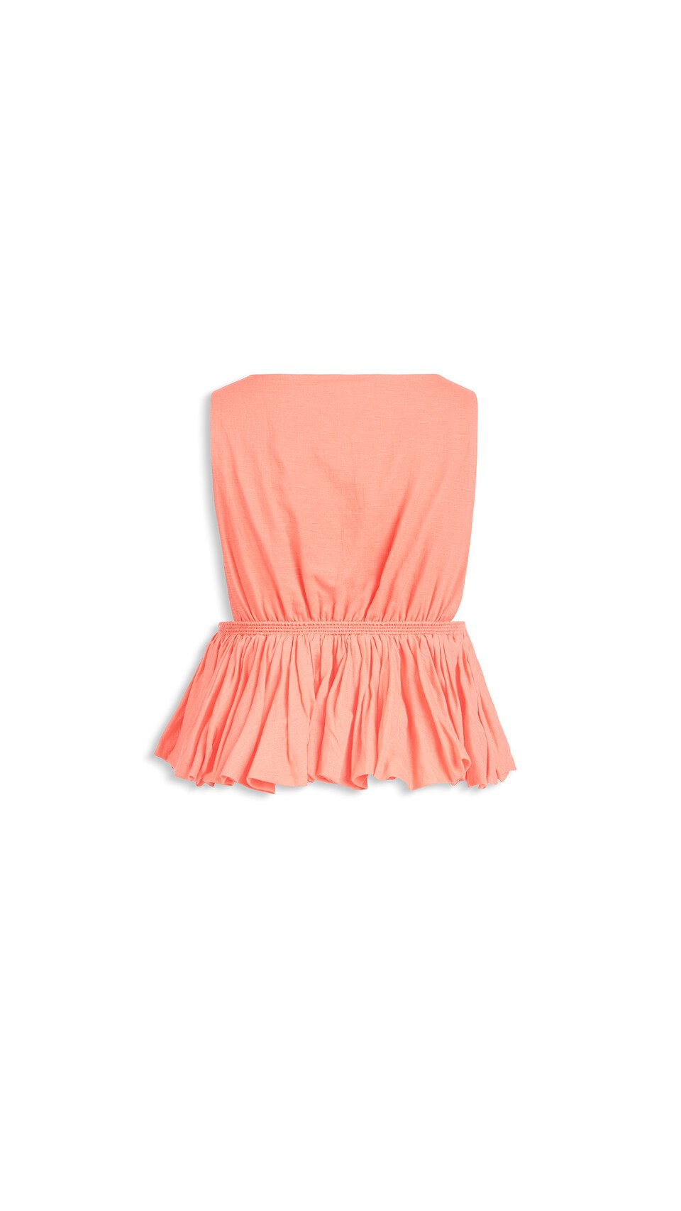 ALA&Iuml;A COTTON LINEN BLEND PEPLUM TOP CORAL - View 5