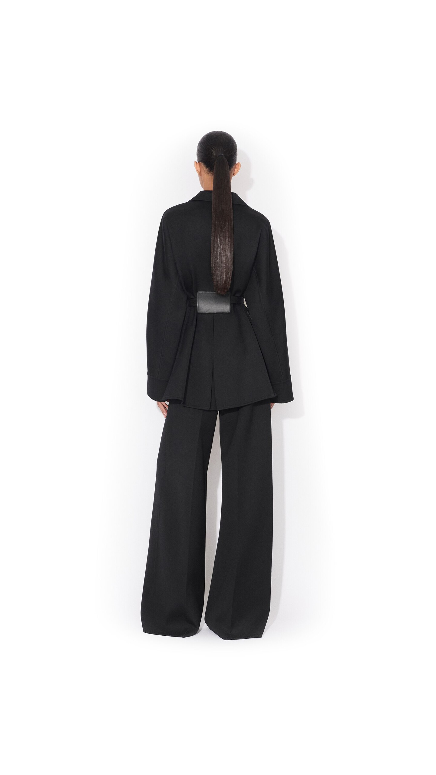ALA&Iuml;A TAILORED VIRGIN WOOL PANTS BLACK - View 3