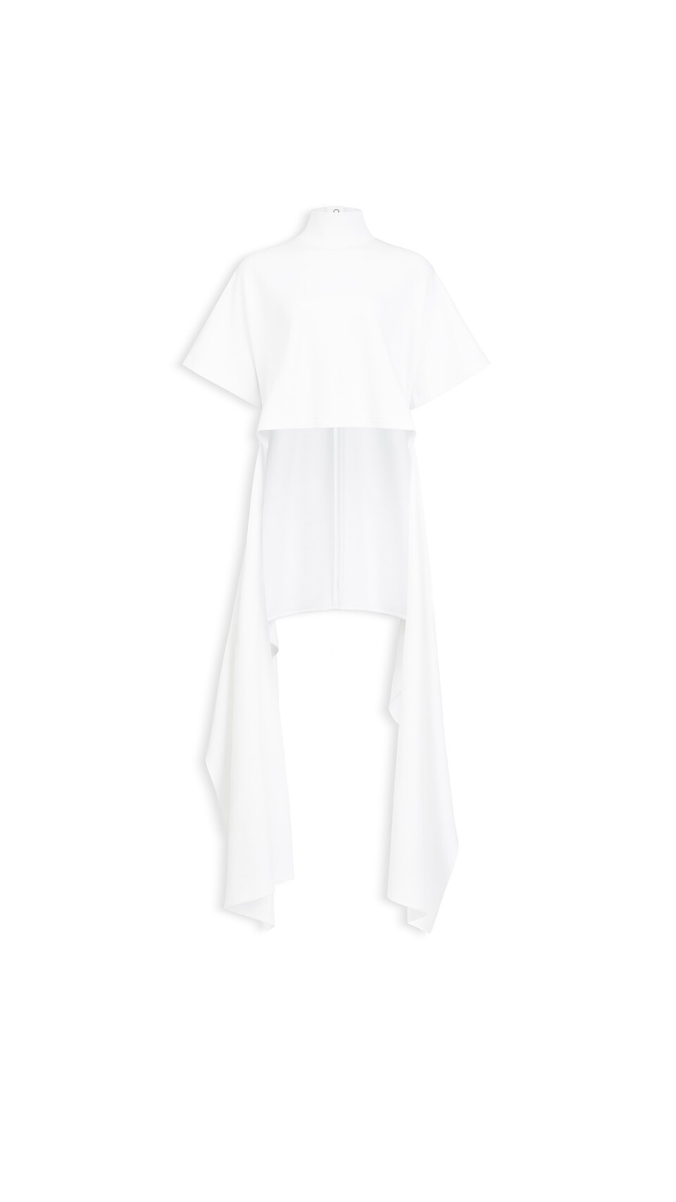 ALA&Iuml;A ASYMMETRIC COTTON JERSEY T-SHIRT WHITE