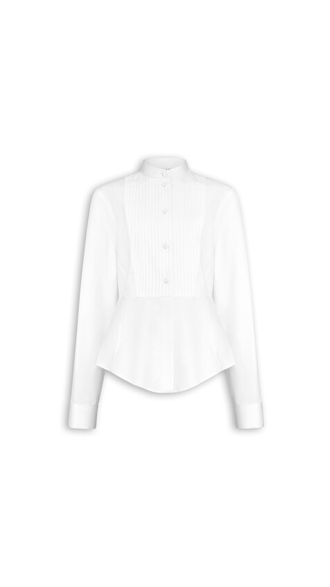 ALA&Iuml;A TUXEDO COTTON POPLIN SHIRT WHITE