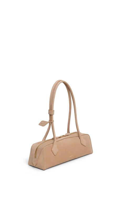 ALA&Iuml;A LE TECKEL MEDIUM BAG IN NUBUCK DESERT - View 2