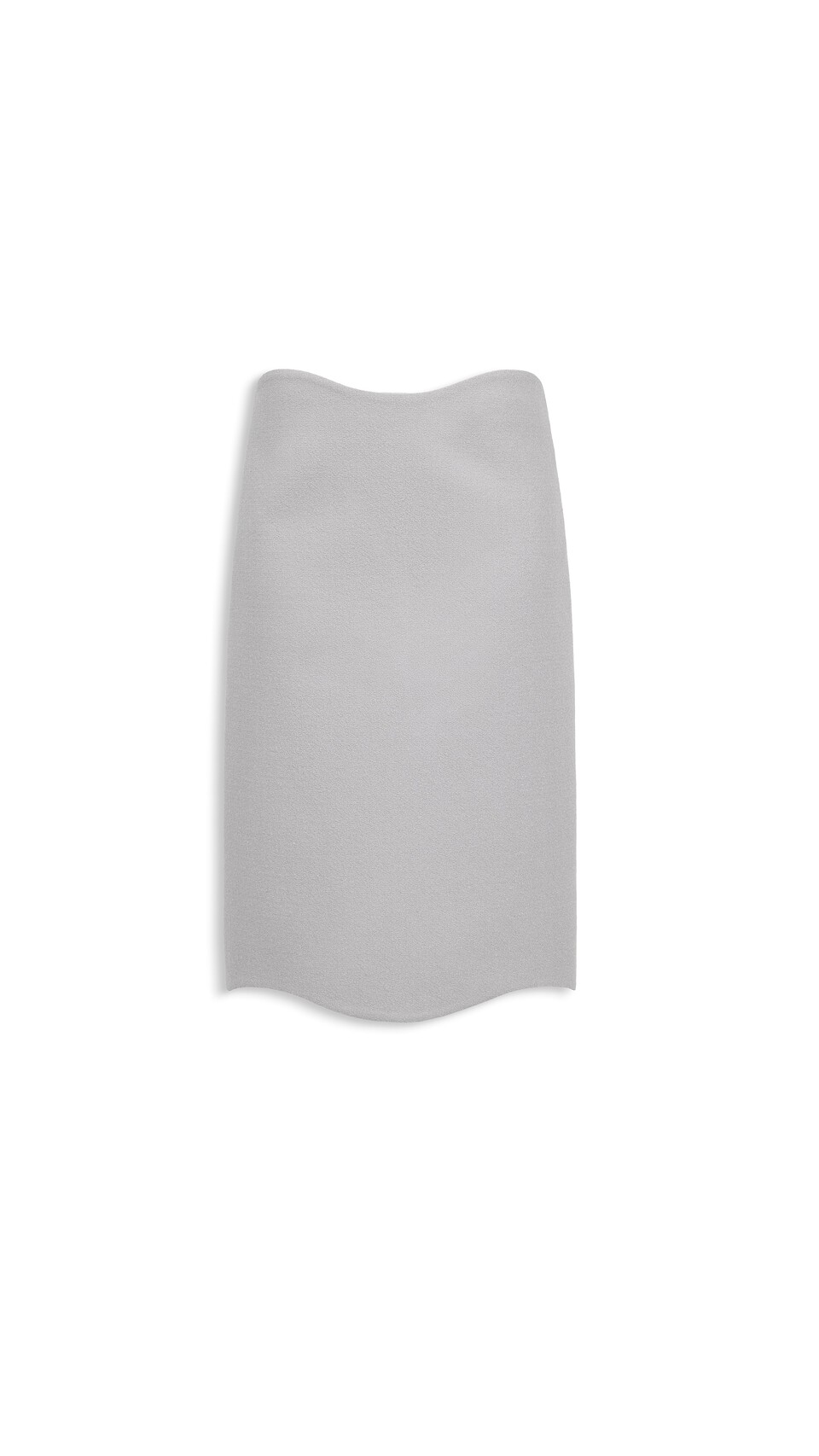 ALA&Iuml;A CURVED WOOL CREPE SKIRT GREY
