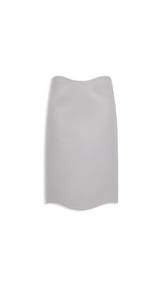 GREY - ALA&Iuml;A CURVED WOOL CREPE SKIRT