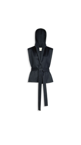 MIDNIGHT - ALA&Iuml;A DOUBLE FACE CASHMERE HOODED JACKET
