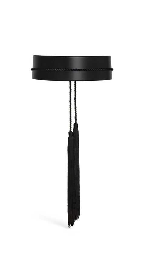 ALA&Iuml;A TASSEL BUSTIER BELT IN CALFSKIN BLACK - View 2