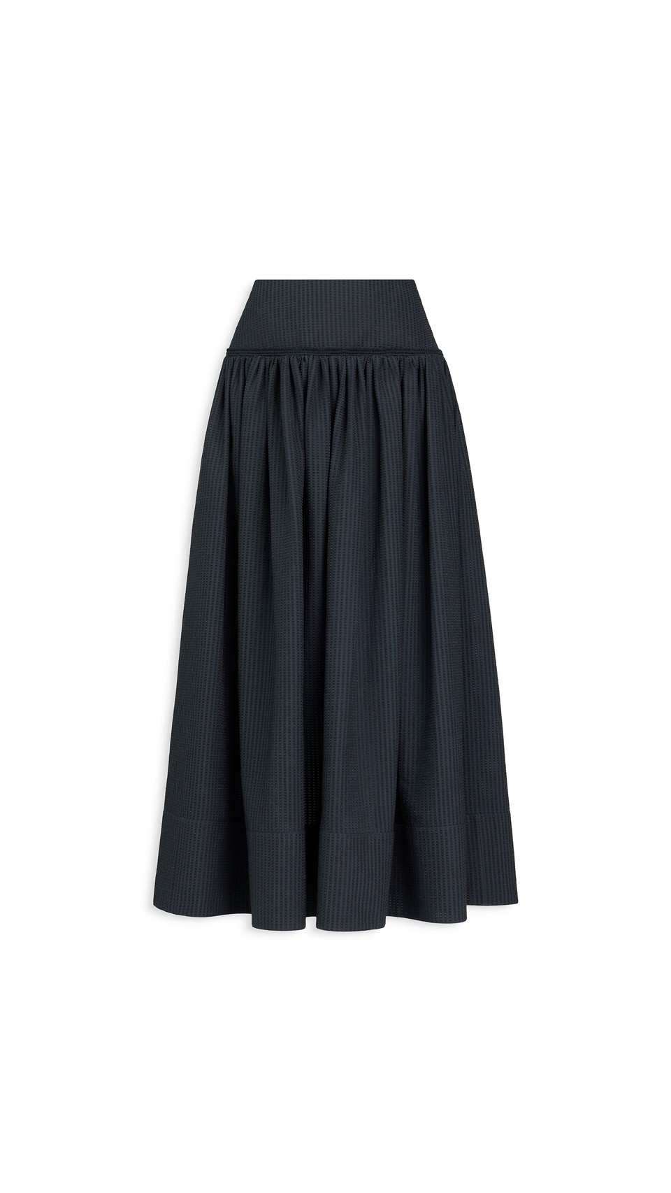 ALA&Iuml;A OPENWORK COTTON A-LINE SKIRT BLACK
