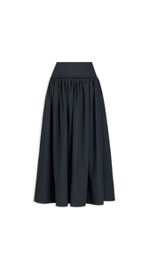 BLACK - ALA&Iuml;A OPENWORK COTTON A-LINE SKIRT