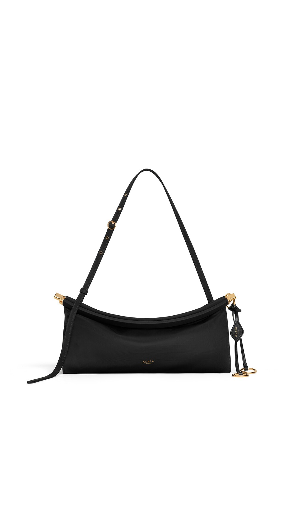 ALA&Iuml;A LE CLICK EAST WEST MEDIUM BAG IN NYLON BLACK