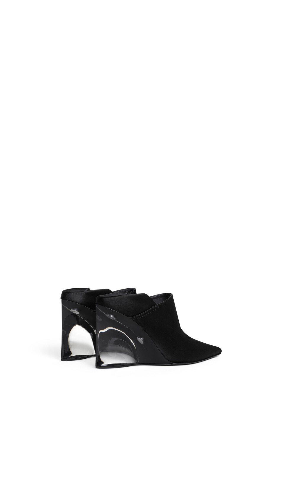 ALA&Iuml;A INVISIBLE MULES IN SATIN BLACK - View 3