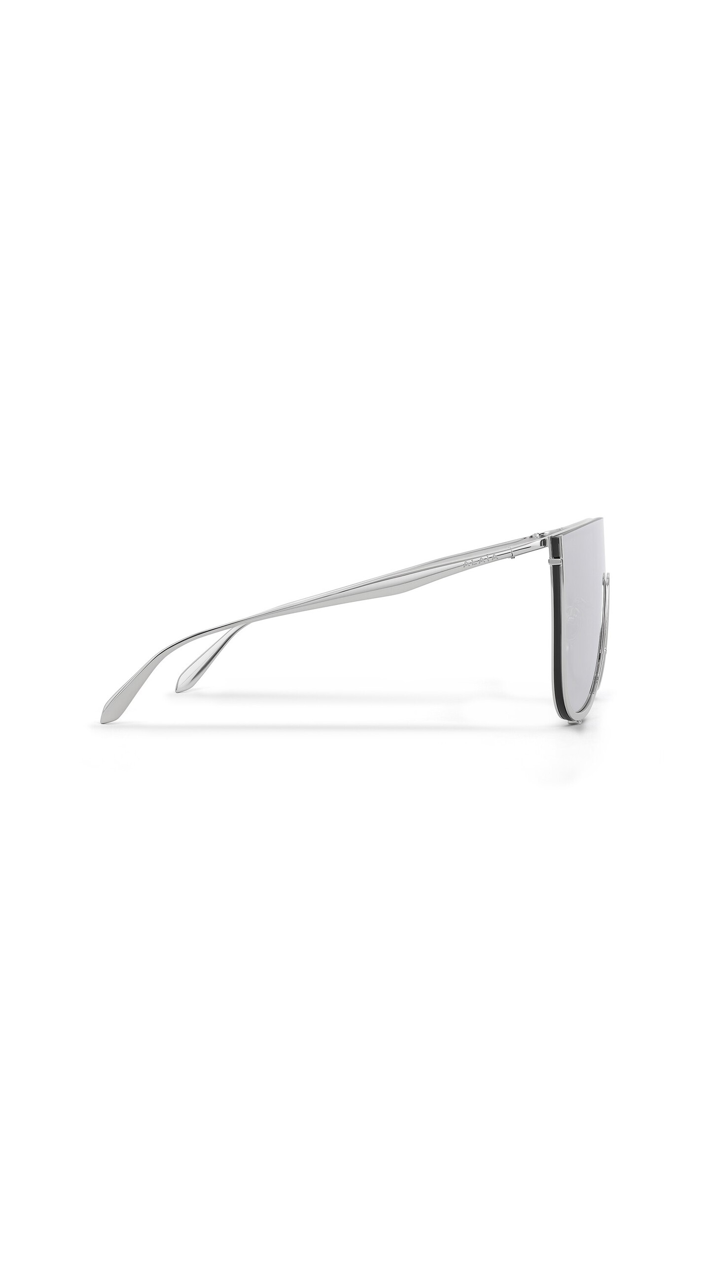 ALA&Iuml;A MASK SUNGLASSES IN METAL WHITE SILVER - View 2