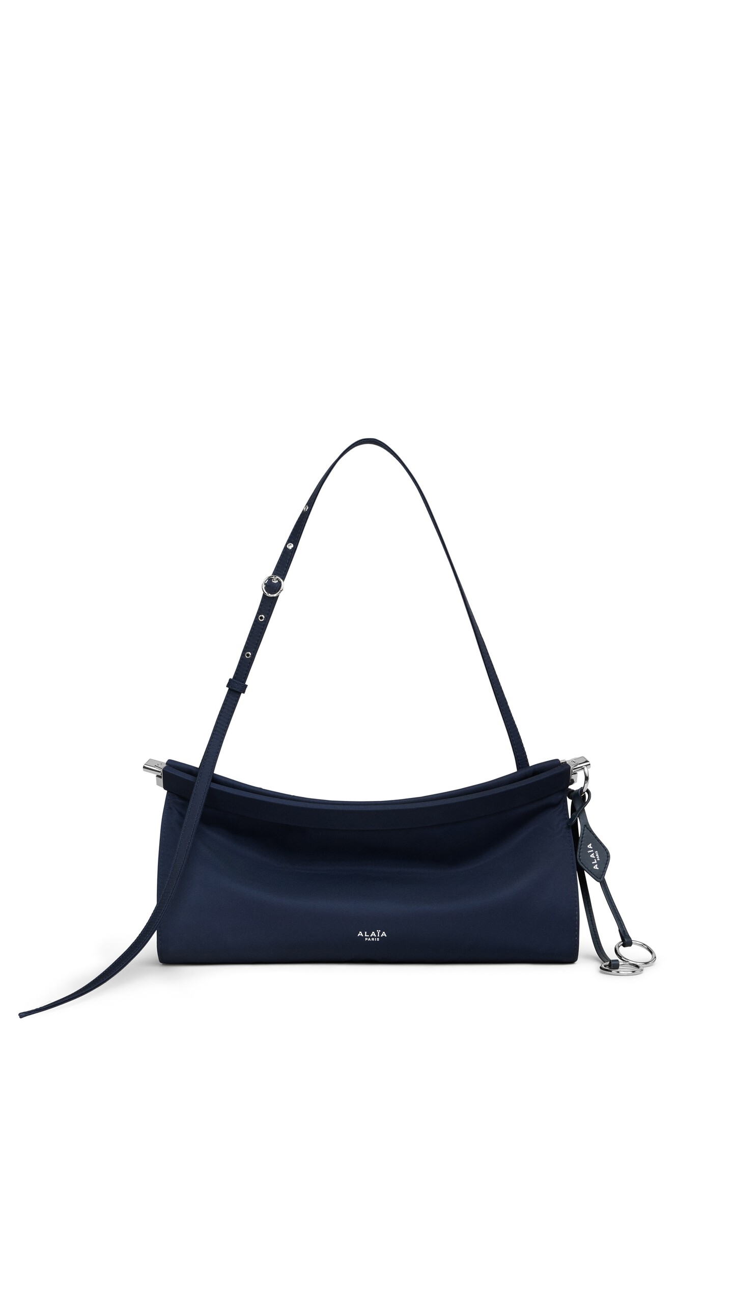 ALA&Iuml;A LE CLICK EAST WEST MEDIUM BAG IN NYLON MIDNIGHT