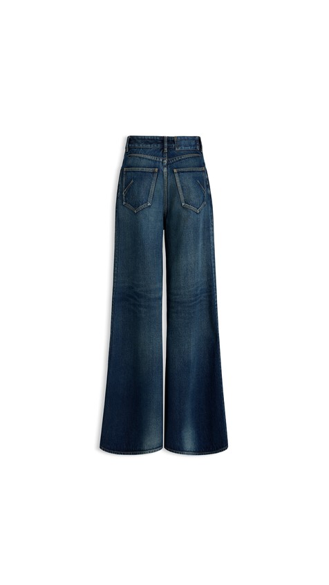 ALA&Iuml;A PALAZZO DENIM JEANS DOCK BLUE - View 2