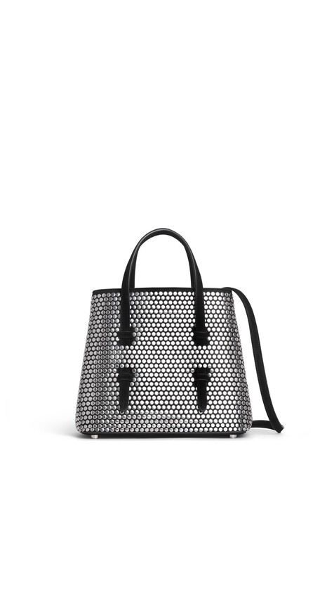 ALA&Iuml;A MINA 20 BAG IN SUEDE WITH STUDS  BLACK