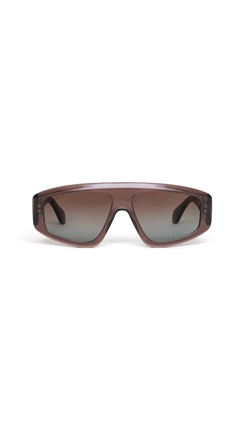 ALA&Iuml;A AVIATOR MASK SUNGLASSES BROWN/GREEN