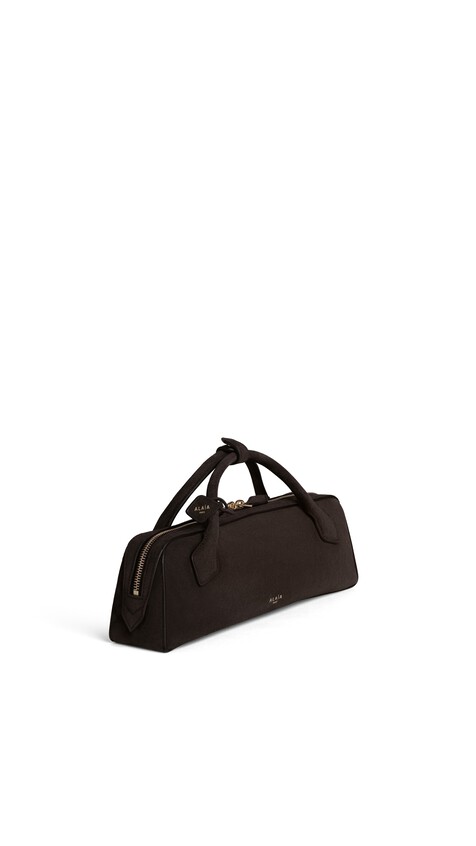 ALA&Iuml;A LE TECKEL CLUTCH IN SUEDE DARK BROWN - View 2