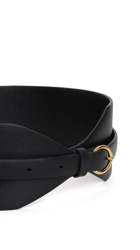 ALA&Iuml;A DOUBLE LARGE BELT IN CALFSKIN BLACK - View 2