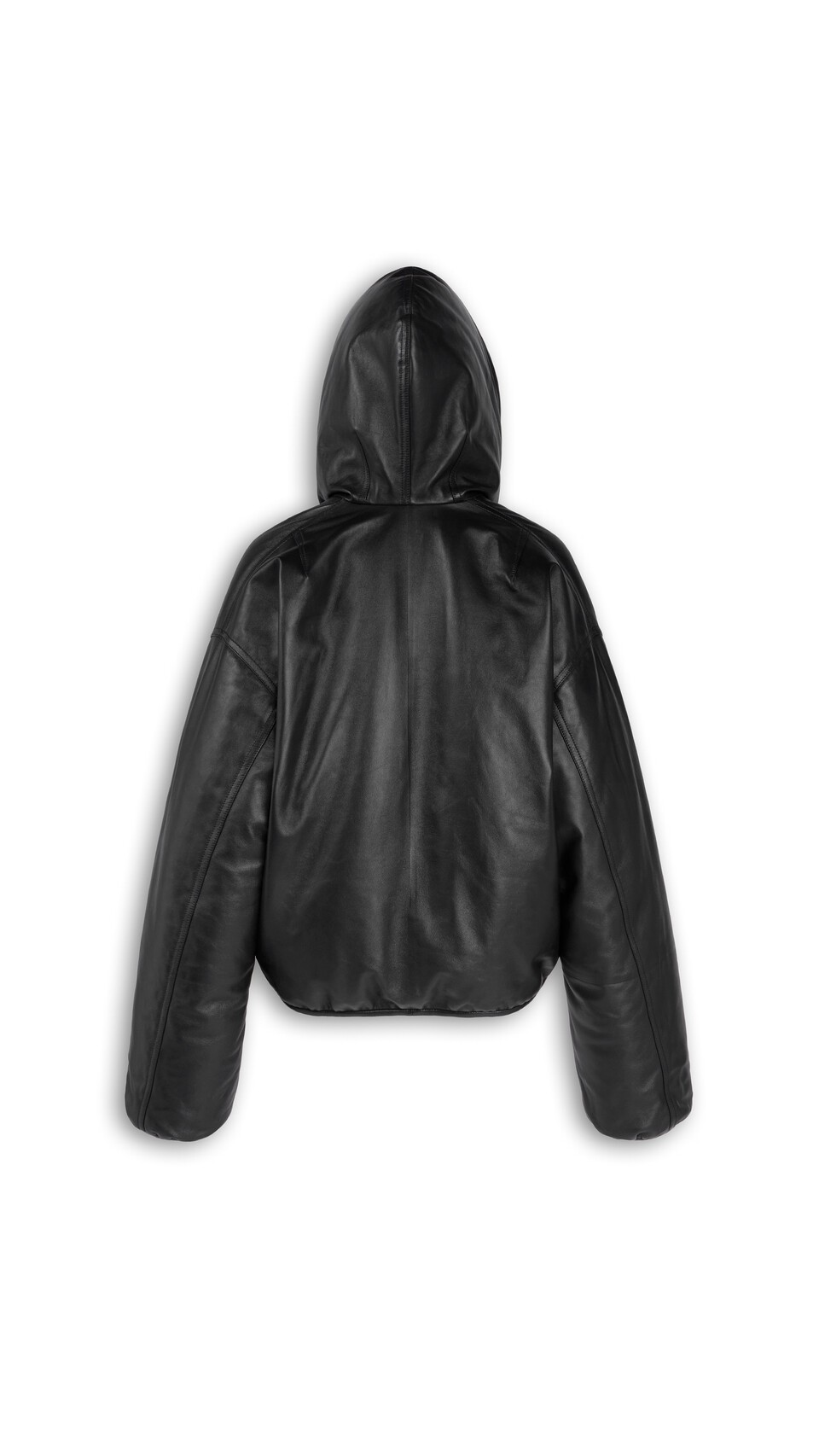 ALA&Iuml;A HOODED LEATHER BOMBER BLACK - View 5
