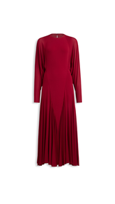 DARK RED - ALA&Iuml;A FLUID JERSEY DRESS
