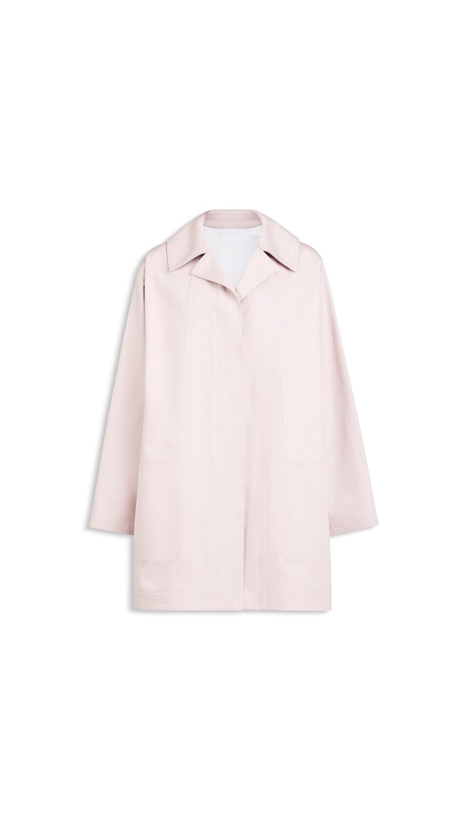 ALA&Iuml;A A-LINE SILK COTTON COAT PINK