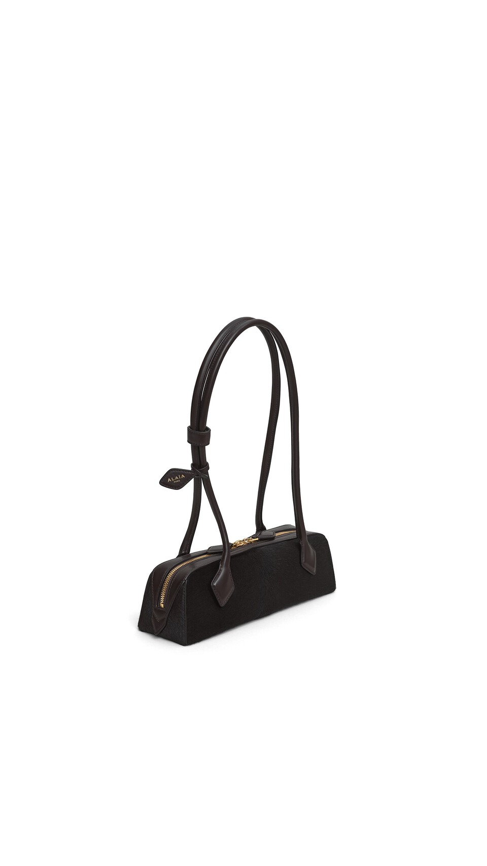 ALA&Iuml;A LE TECKEL SMALL BAG IN HAIRCALF CHOCOLATE - View 2