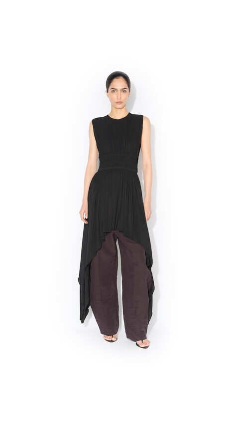 ALA&Iuml;A PAPER-TOUCH POPLIN ROUND PANTS EGGPLANT - View 2