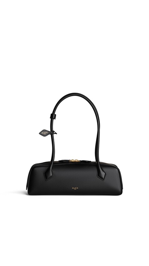ALA&Iuml;A LE TECKEL MEDIUM BAG IN CALFSKIN BLACK