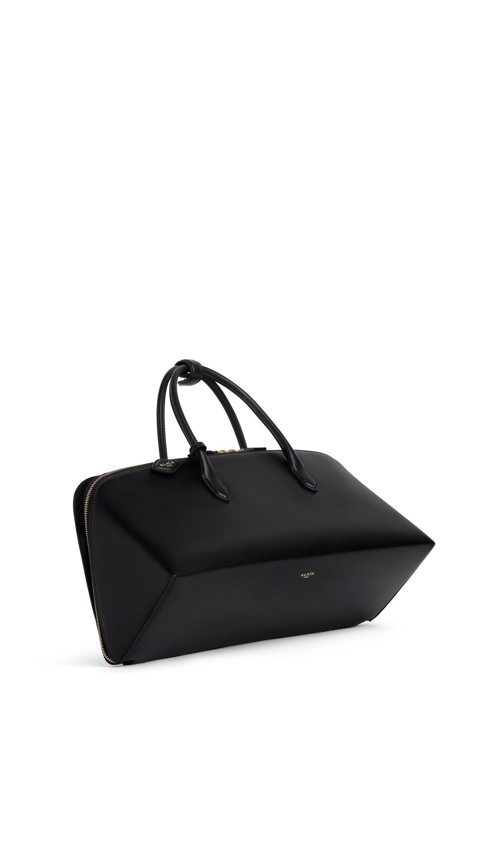 ALA&Iuml;A DELTA MEDIUM BAG IN BOX CALFSKIN BLACK - View 2