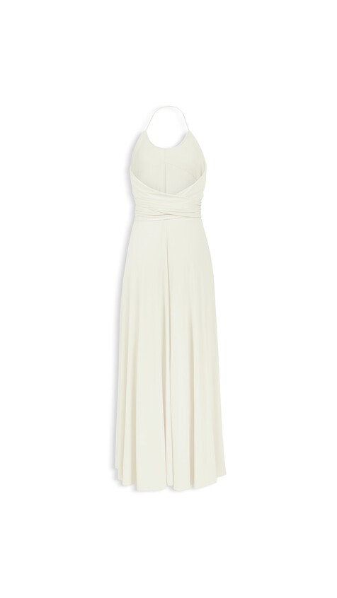ALA&Iuml;A CROSSED JERSEY DRESS CREAMY WHITE - View 2
