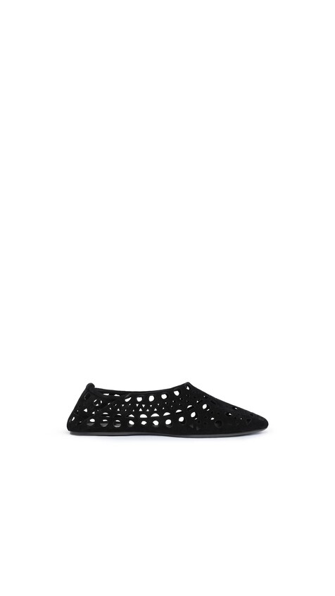 ALA&Iuml;A SLIPPERS VIENNE IN VELVET CALFSKIN BLACK