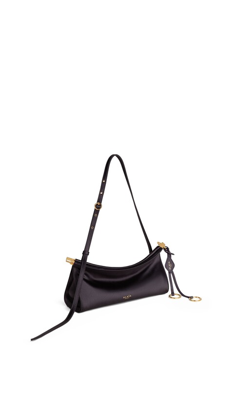 ALA&Iuml;A LE CLICK EAST WEST SMALL BAG IN SATIN ANTHRACITE - View 2
