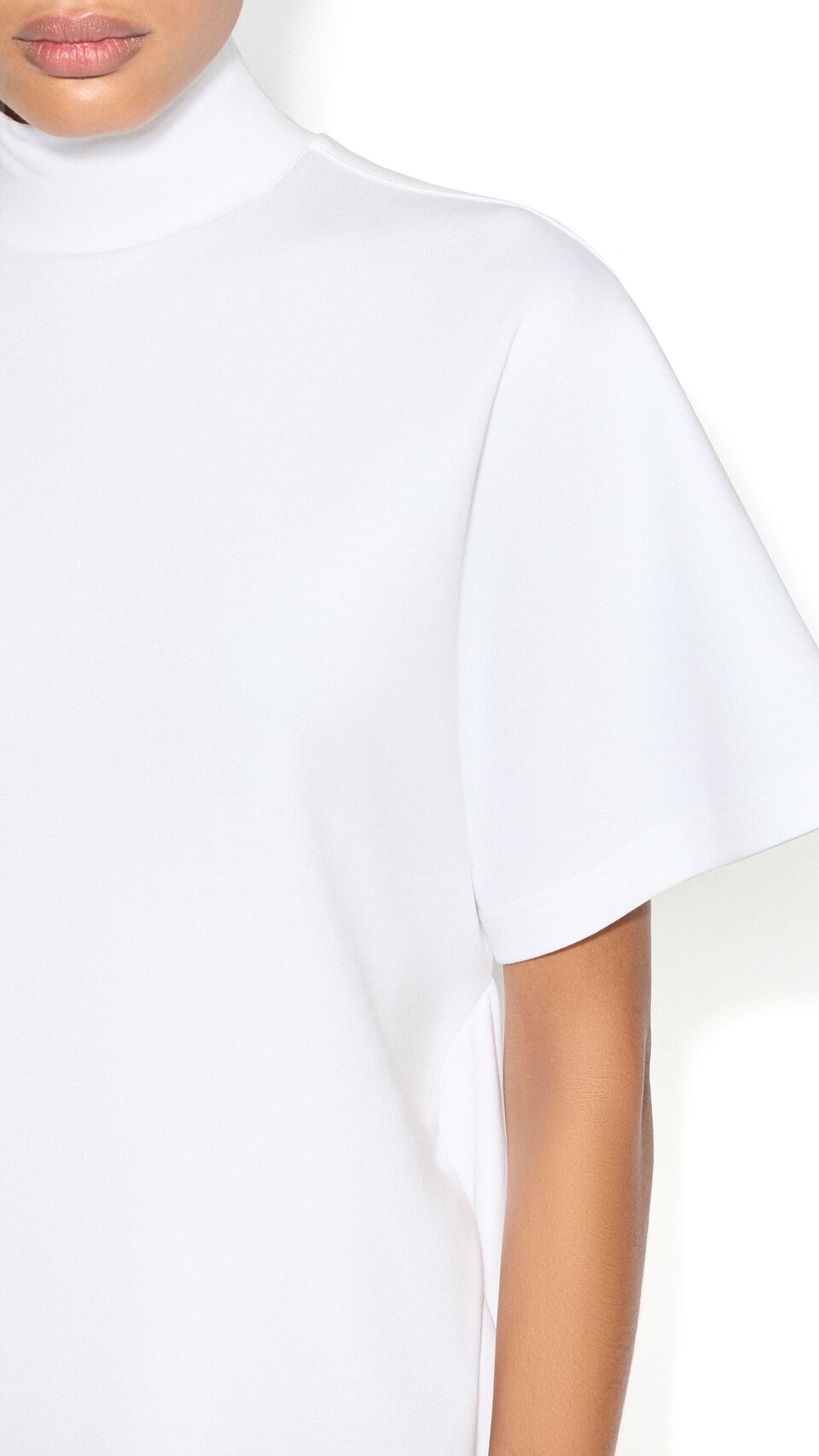 ALA&Iuml;A COTTON JERSEY T-SHIRT DRESS WHITE - View 4
