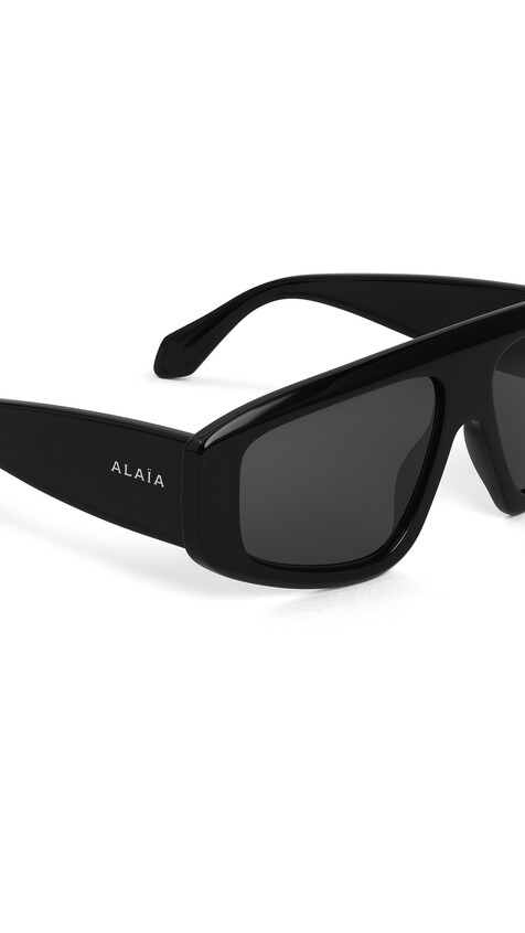 ALA&Iuml;A AVIATOR MASK SUNGLASSES BLACK - View 2